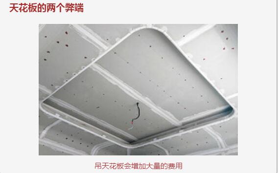 吊天花板会增加大量的费用